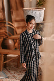 The Bay Broderie Kebaya Top - Black Checked