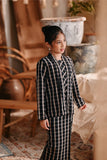 The Bay Broderie Kebaya Top - Black Checked