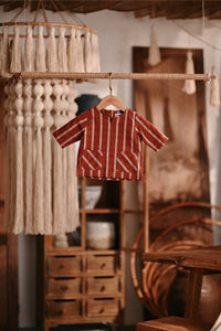 The Bay Babies Kurta - Terracotta Checked