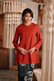 The Bay Women Broderie Kurung Blouse - Terracotta