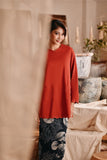 The Bay Women Broderie Kurung Blouse - Terracotta