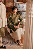 The Bay Women Summer Kurung Top - Olive Stripe