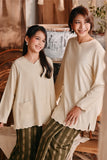 The Bay Broderie Kurung Blouse - Khaki