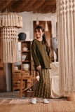 The Bay Folded Skirt - Olive Stripe