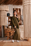 The Bay Folded Skirt - Olive Stripe