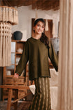 The Bay Broderie Kurung Blouse - Olive