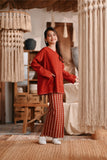 The Bay Folded Skirt - Terracotta Checked