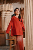 The Bay Broderie Kurung Blouse - Terracotta