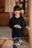 The Bay Broderie Kurung Blouse - Black