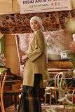 The Akar Kita Women Kurung Riau Top - Butter Olive