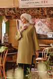 The Akar Kita Women Kurung Riau Top - Butter Olive