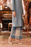 The Akar Kita Women Folded Skirt - Blue Square