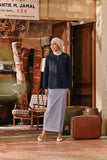 The Akar Kita Women Folded Skirt - Blue Fog