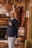 The Akar Kita Women Kedah Blouse Top - Nature Navy