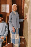 The Akar Kita Women Kebaya Top - Silver Blue