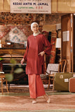 The Akar Kita Women Kurung Riau Top - Maroon Dust