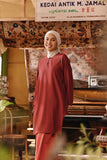 The Akar Kita Women Kurung Riau Top - Maroon Dust