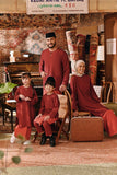 The Akar Kita Women Kurung Riau Top - Maroon Dust