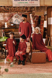 The Akar Kita Women Kurung Riau Top - Maroon Dust