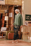 The Akar Kita Women Jacquard Skirt - Emerald Glow