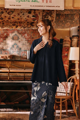 The Akar Kita Women Kebaya Top - Navy