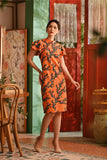 The Nian Nian Women Layered Sleeve Cheongsam Dress - Dawn