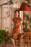 The Nian Nian Women Layered Sleeve Cheongsam Dress - Dawn