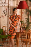 The Nian Nian Women Layered Sleeve Cheongsam Dress - Dawn