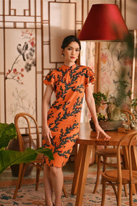 The Nian Nian Women Layered Sleeve Cheongsam Dress - Dawn