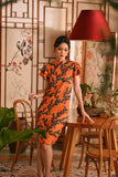 The Nian Nian Women Layered Sleeve Cheongsam Dress - Dawn