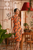 The Nian Nian Women Layered Sleeve Cheongsam Dress - Dawn