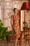 The Nian Nian Women Layered Sleeve Cheongsam Dress - Dawn