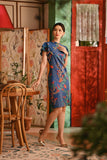 The Nian Nian Women Layered Sleeve Cheongsam Dress - Twilight