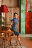 The Nian Nian Women Layered Sleeve Cheongsam Dress - Twilight