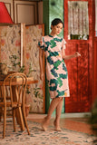 The Nian Nian Women Layered Sleeve Cheongsam Dress - Harvest