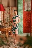 The Nian Nian Women Layered Sleeve Cheongsam Dress - Harvest