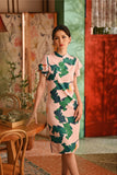 The Nian Nian Women Layered Sleeve Cheongsam Dress - Harvest