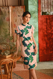 The Nian Nian Women Layered Sleeve Cheongsam Dress - Harvest