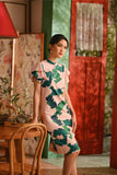 The Nian Nian Women Layered Sleeve Cheongsam Dress - Harvest