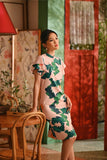 The Nian Nian Women Layered Sleeve Cheongsam Dress - Harvest