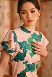 The Nian Nian Women Layered Sleeve Cheongsam Dress - Harvest