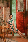 The Nian Nian Women Layered Sleeve Cheongsam Dress - Harvest