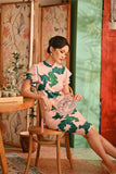 The Nian Nian Women Layered Sleeve Cheongsam Dress - Harvest