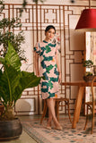 The Nian Nian Women Layered Sleeve Cheongsam Dress - Harvest