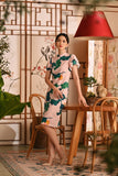 The Nian Nian Women Layered Sleeve Cheongsam Dress - Harvest