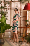 The Nian Nian Women Layered Sleeve Cheongsam Dress - Harvest