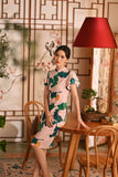 The Nian Nian Women Layered Sleeve Cheongsam Dress - Harvest