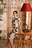 The Nian Nian Women Layered Sleeve Cheongsam Dress - Harvest