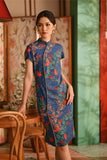 The Nian Nian Women Beaded Cheongsam Dress - Twilight