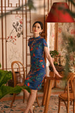 The Nian Nian Women Beaded Cheongsam Dress - Twilight